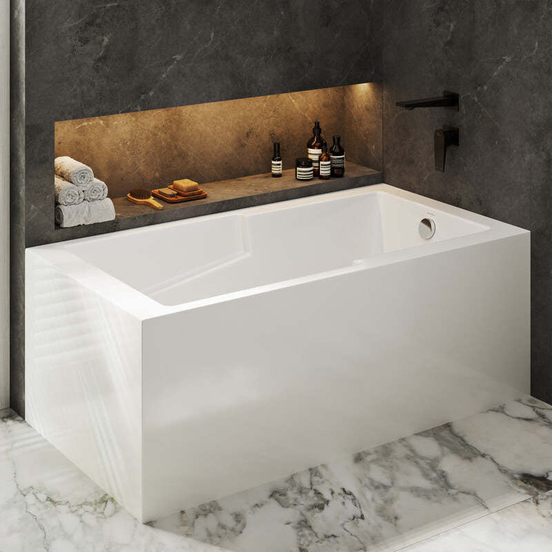 Swiss Madison Claire 60" x 32" Right-Hand Drain Drain Alcove Tub with Corner Apron
