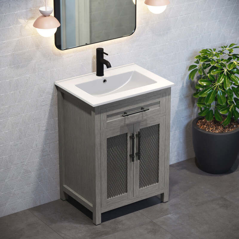 Swiss Madison Calice 24" Bathroom Vanity in Carbon Grey