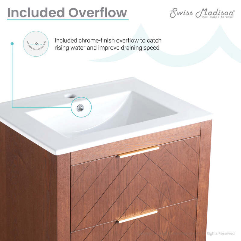 Swiss Madison Daxton 24" Bathroom Vanity in Walnut