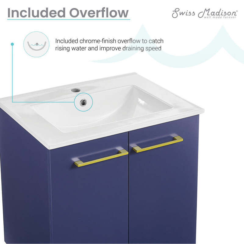 Swiss Madison Annecy 24 Bathroom Vanity in Navy Blue