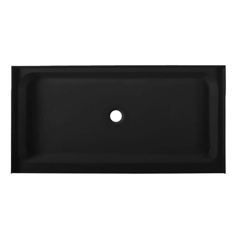 Swiss Madison Voltaire 60 x 30 Acrylic Black, Single-Threshold, Center Drain, Shower Base