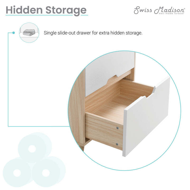 Swiss Madison Brusque 24" Bathroom Vanity in White Oak