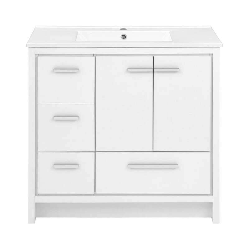 Swiss Madison Virage 36 Freestanding, Bathroom Vanity in Glossy White