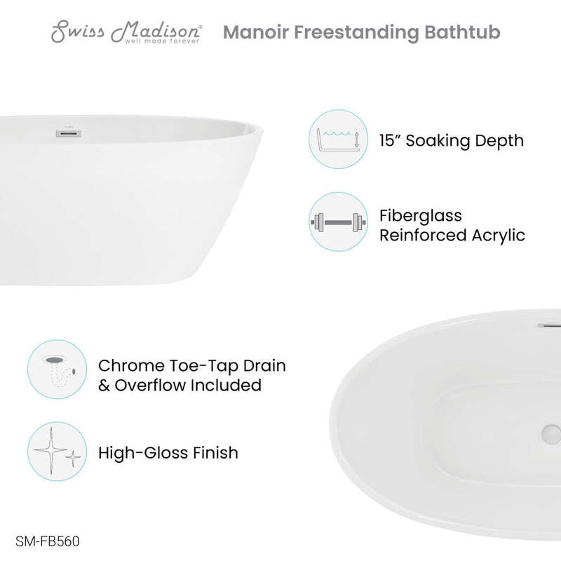Swiss Madison Manoir 60" Freestanding Bathtub