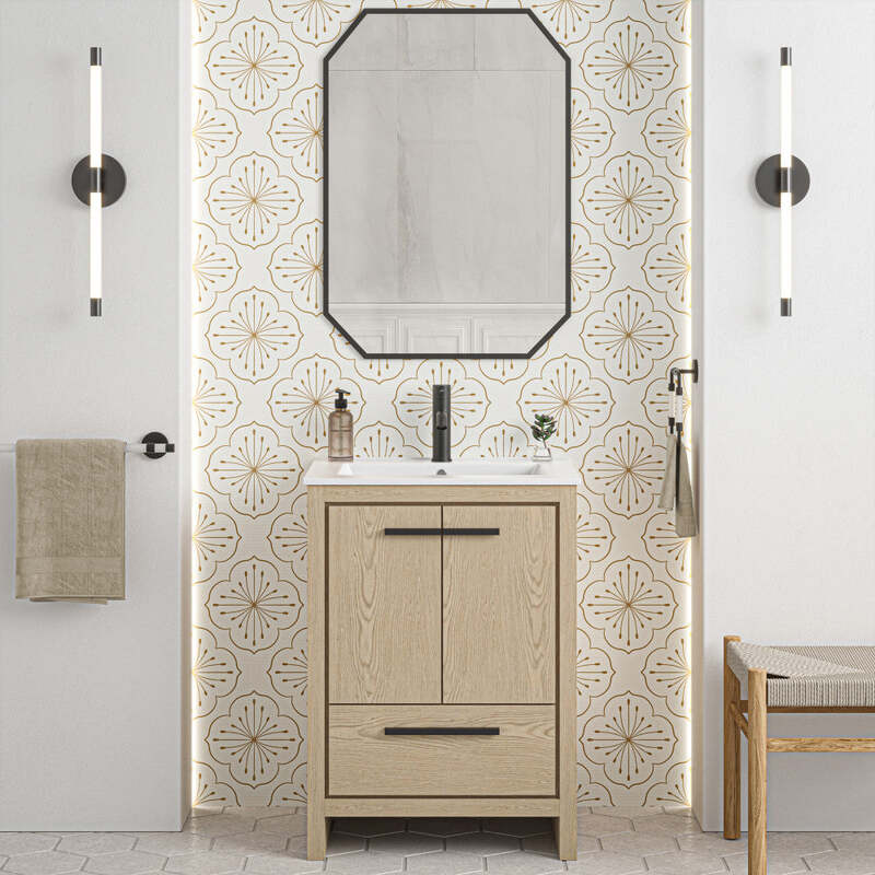 Swiss Madison Virage 24 Freestanding, Bathroom Vanity in Natural Oak