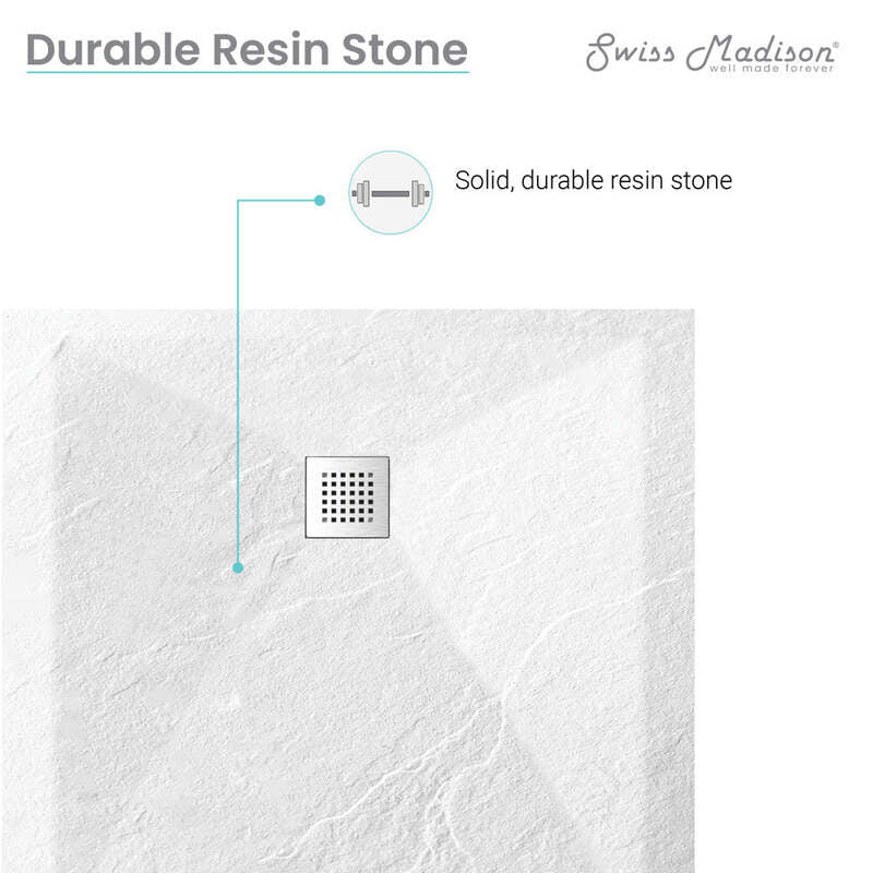 Swiss Madison Terre P Series 36" x 36" Reversible Drain Shower Base