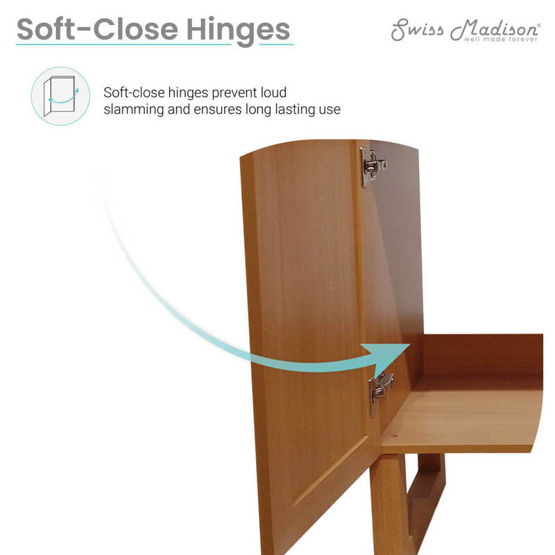 Swiss Madison Arles 30" Single, Bathroom Vanity in Honey
