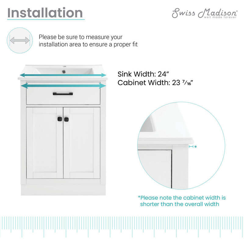 Swiss Madison Burdon 24" Bathroom Vanity in White