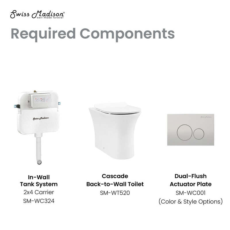 Swiss Madison Cascade Back-to-Wall Elongated Toilet Bowl