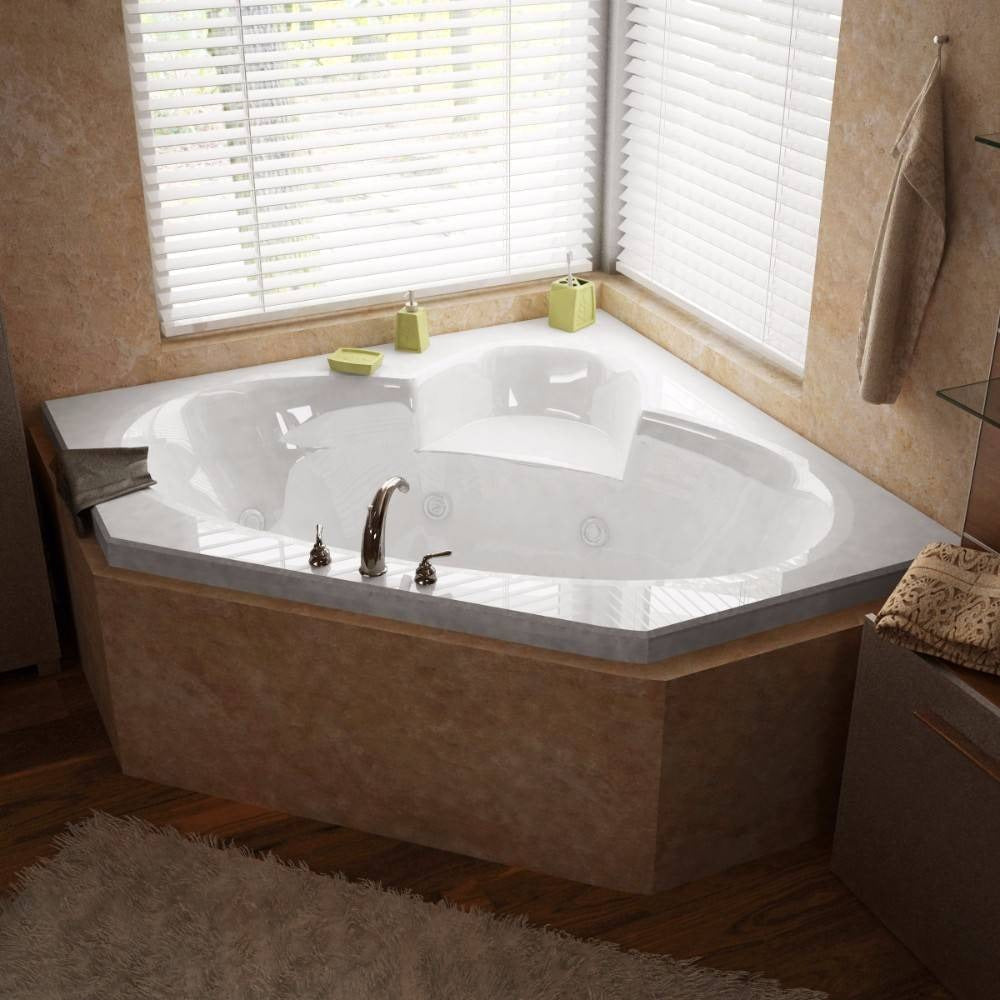 ANZZI 6060SWR ATLANTIS WHIRLPOOLS SUBLIME 60 X 60 CORNER WHIRLPOOL JETTED BATHTUB