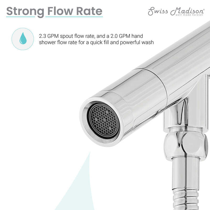 Swiss Madison Plaisir Freestanding Bathtub Faucet in Chrome