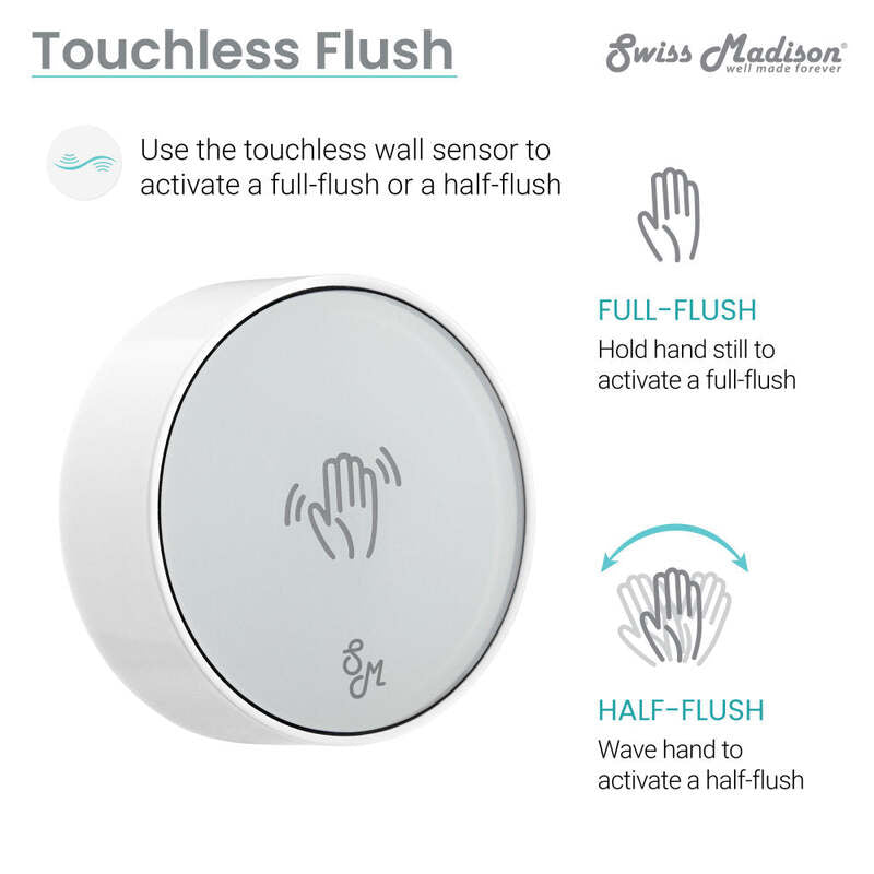 Swiss Madison Hugo Smart Tankless Elongated Toilet, Touchless Vortex™ Dual-Flush 1.1/1.6 gpf
