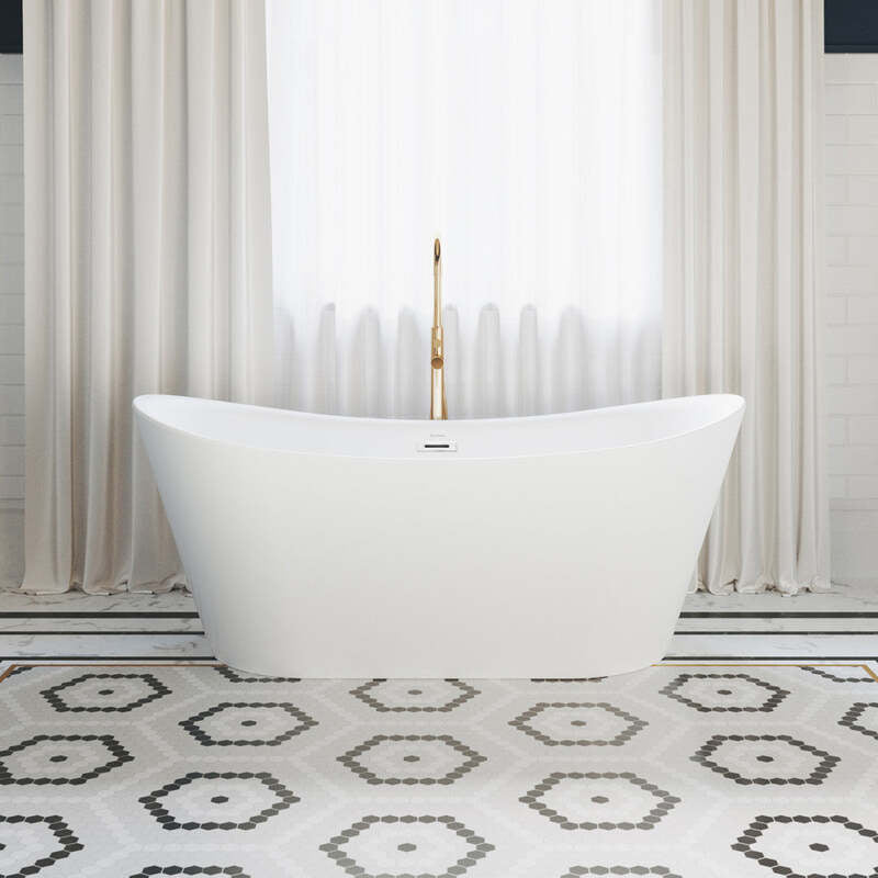 Swiss Madison Ivy 67" Double Slipper Freestanding Bathtub