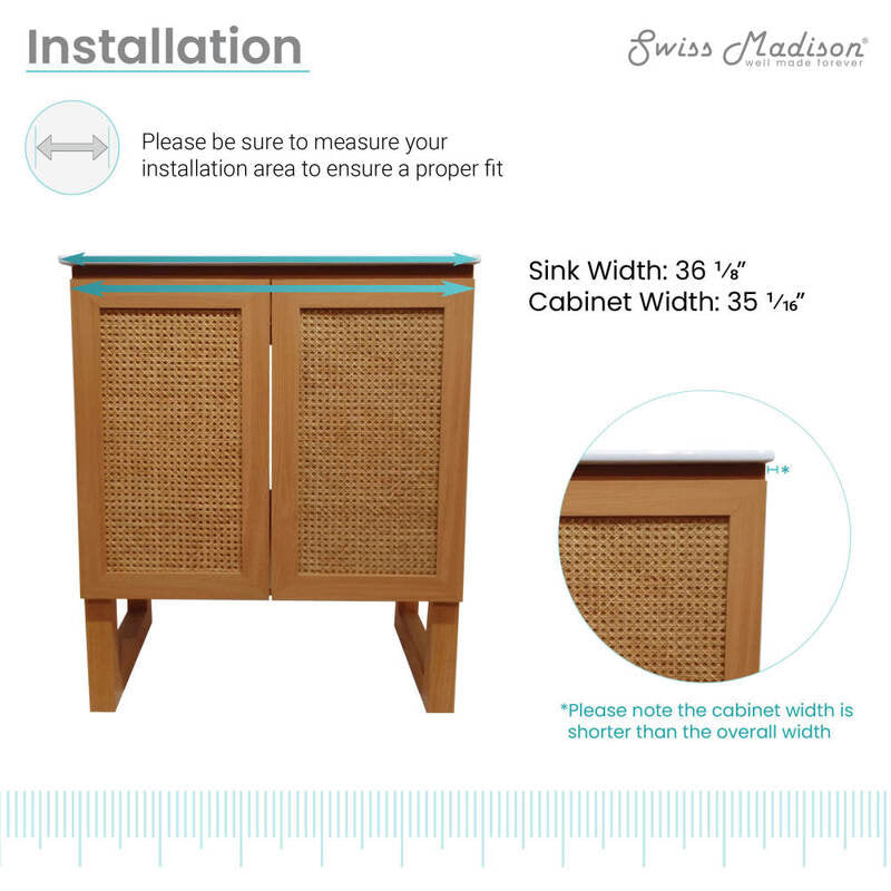 Swiss Madison Arles 30" Single, Bathroom Vanity in Honey