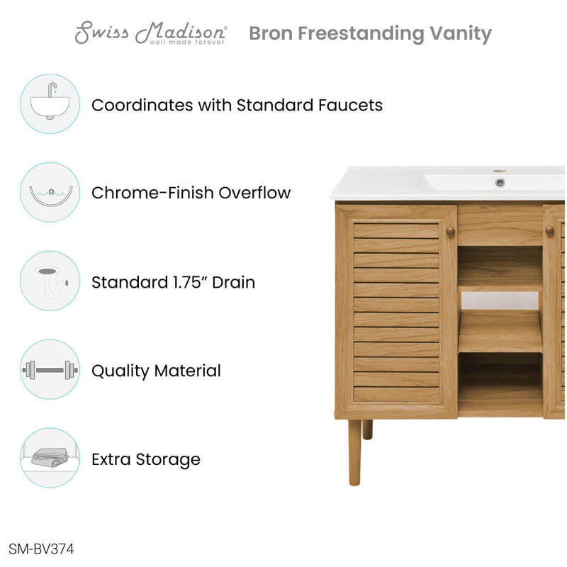 Swiss Madison Bron 36" Bathroom Vanity in Oak