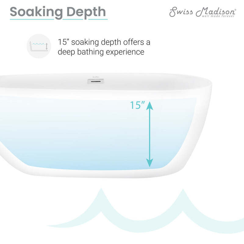Swiss Madison Monaco 67" Freestanding Bathtub