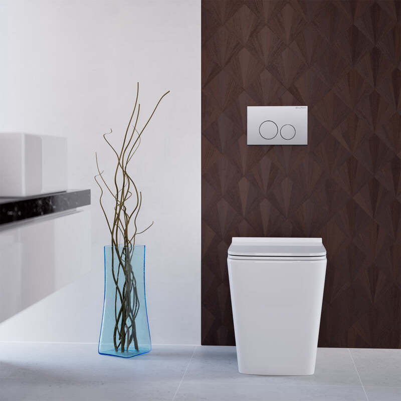 Swiss Madison Concorde Back to Wall Concealed Tank Toilet Bowl Bundle in Glossy White