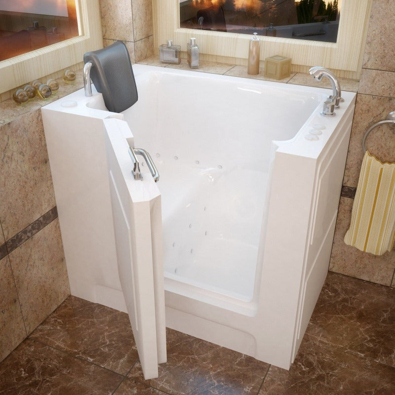 MediTub - 2739 Series Walk-In 27 x 39 Right Drain White Air Jetted Walk-In Bathtub