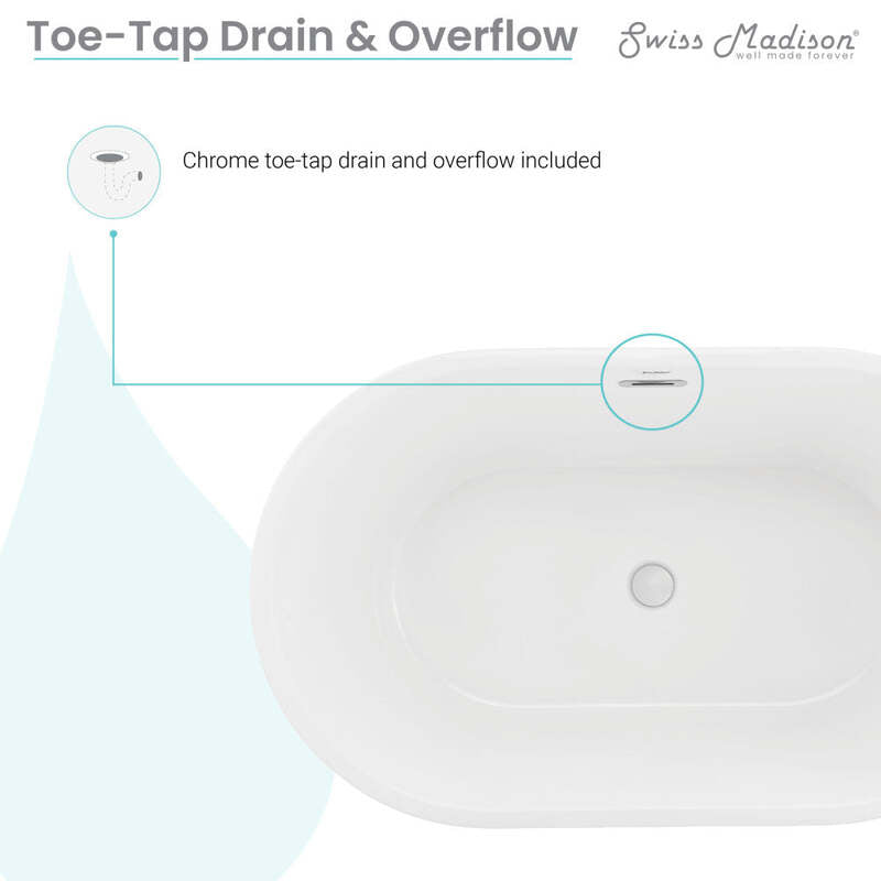 Swiss Madison Claire 48" Freestanding Bathtub
