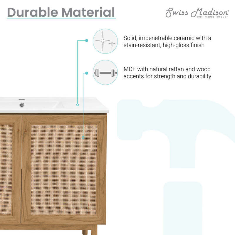 Swiss Madison Classe 36" Bathroom Vanity in Oak