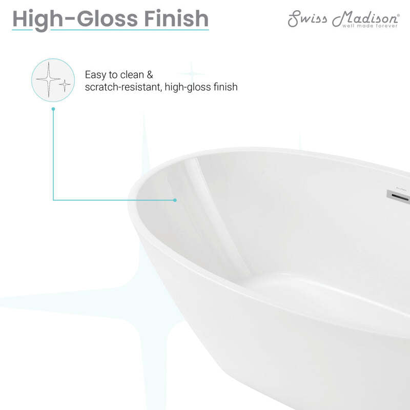 Swiss Madison Manoir 60" Freestanding Bathtub