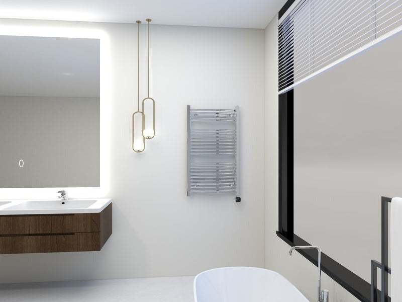 Heatgene Large Electric Radiator Towel Warmer with Programmable Smart Timer and Temperature Control in Brushed, Chrome, Matte Black, Gloss White HGR02106