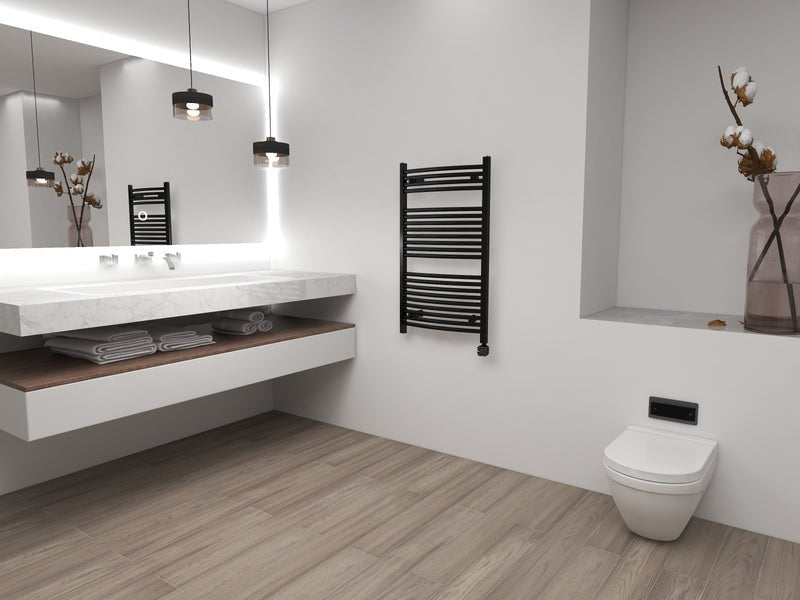 Heatgene Large Electric Radiator Towel Warmer with Programmable Smart Timer and Temperature Control in Brushed, Chrome, Matte Black, Gloss White HGR02106