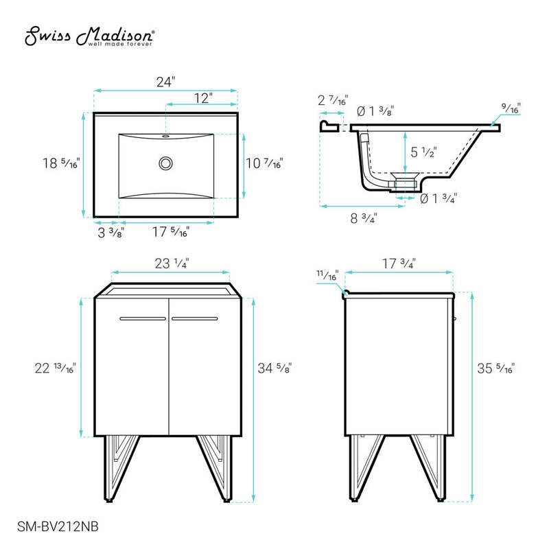 Swiss Madison Annecy 24 Bathroom Vanity in Navy Blue