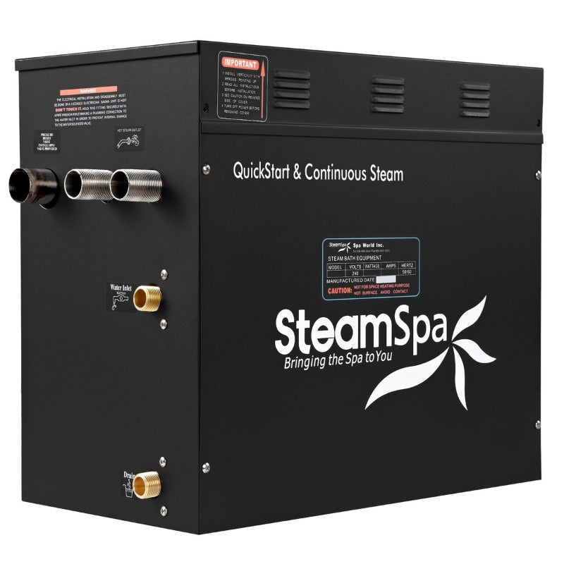 SteamSpa Black Series 2 x 12kW QuickStart Steam Bath Generator Package with Dual Aroma Pump