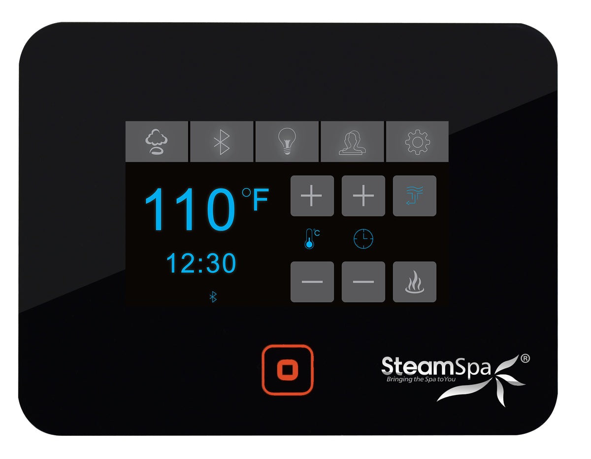 Black Series Wifi and Bluetooth 10.5kW QuickStart Steam Bath Generator Package in Gold