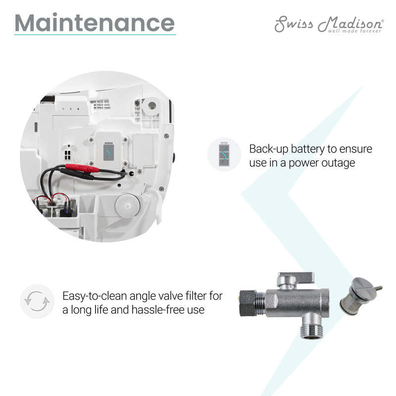 Swiss Madison Avancer Smart Tankless Elongated Toilet and Bidet, Touchless Vortex™ Dual-Flush 1.1/1.6 gpf