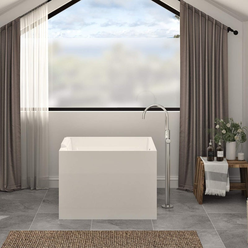 Heatgene 39" Square Acrylic Freestanding Contemporary Soaking Tub UPC Certified Drain & Overflow Included - HG640