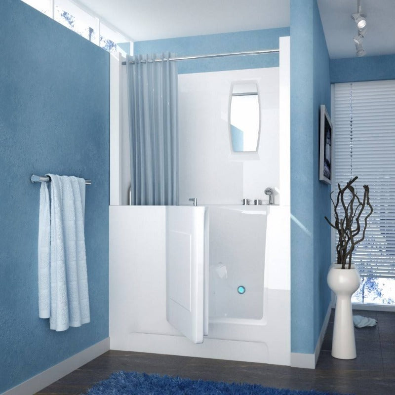 MediTub - 2747 Series Walk-In 27 x 47 Right Drain White Air Jetted Walk-In Bathtub