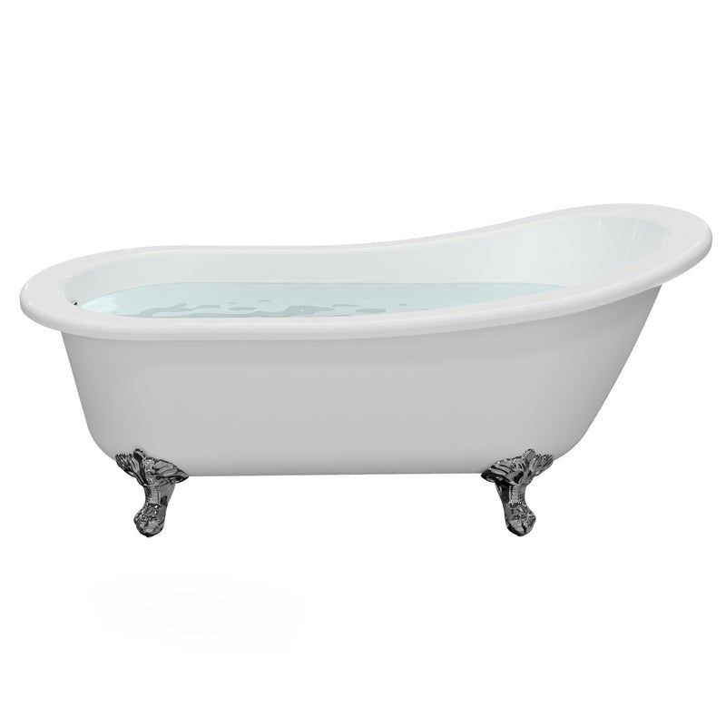 Heatgene Acrylic Freestanding Soaking Bathtub, UPC Certified, Drain & Overflow Assembly Included HG9002