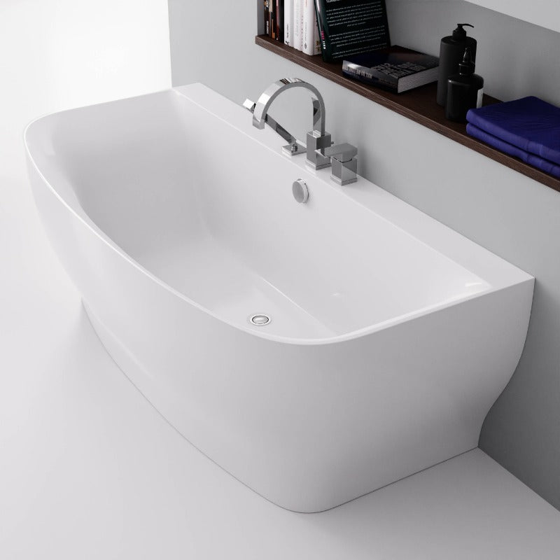 Bank Series 5.41 ft. Freestanding Bathtub with Deck Mounted Faucet in White - ANZZI FT-FR112473CH