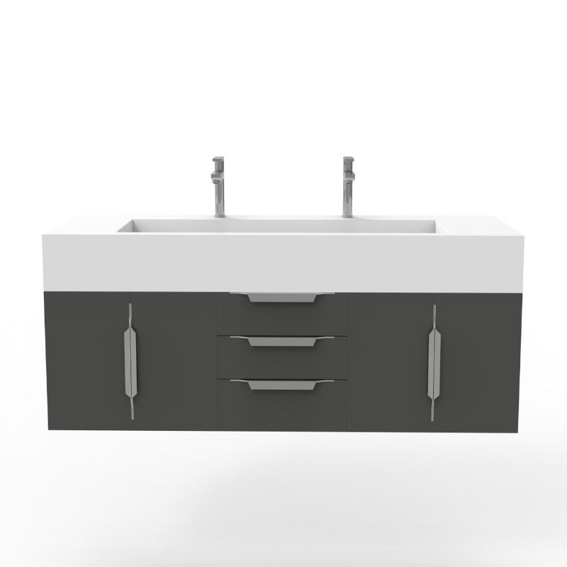 Kern 72" Black Vanity Set with ( White / Grey / Black) Top