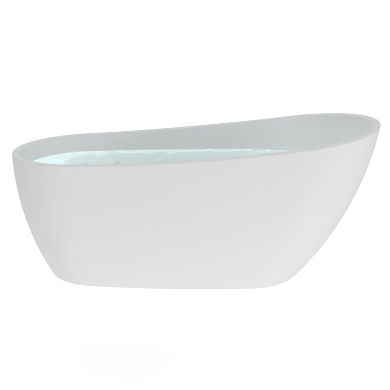 Heatgene Acrylic Freestanding Soaking Bathtub, UPC Certified, Drain & Overflow Assembly Included in White HG416