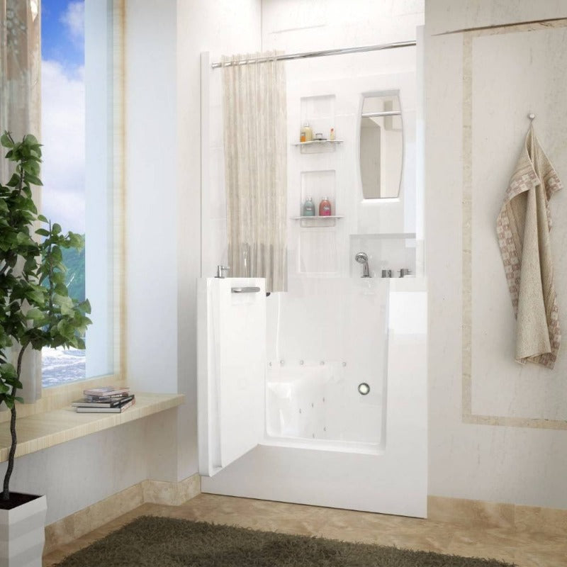 MediTub Walk-In 31 x 40 Right Drain White Air Jetted Walk-In Bathtub - 3140RWA