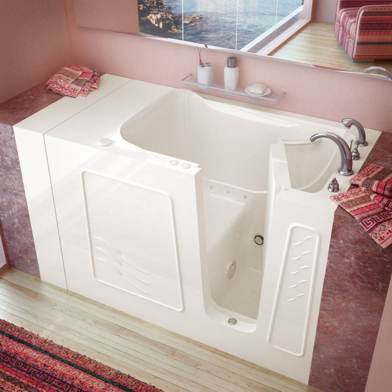 MediTub - 3053 Series Walk-In 30 x 53 Right Drain Biscuit Air Jetted Walk-In Bathtub