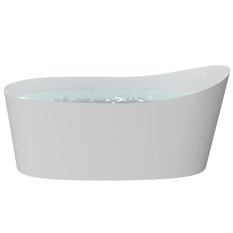 Heatgene 62" Acrylic Freestanding Soaking Tub, UPC Certified, Drain & Overflow Assembly Included HG696