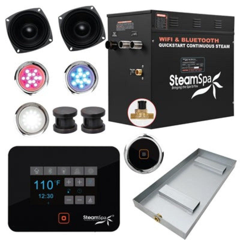 Black Series Wifi and Bluetooth 10.5kW QuickStart Steam Bath Generator Package in Oil Rubbed Bronze