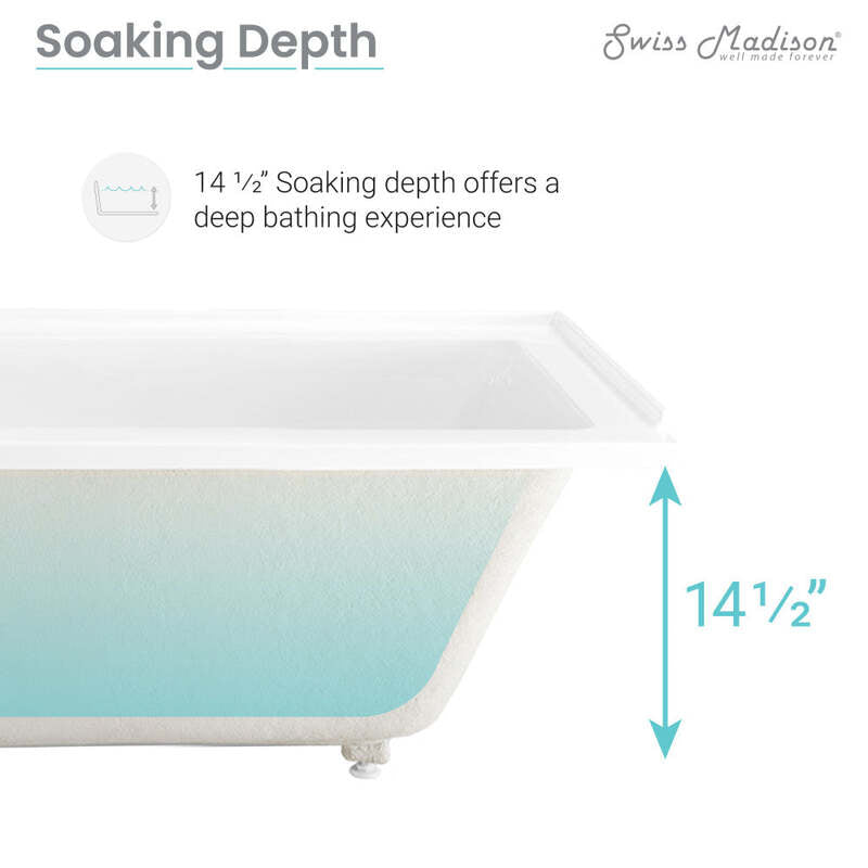 Swiss Madison Voltaire 60" X 32" Right-Hand Drain Alcove Bathtub