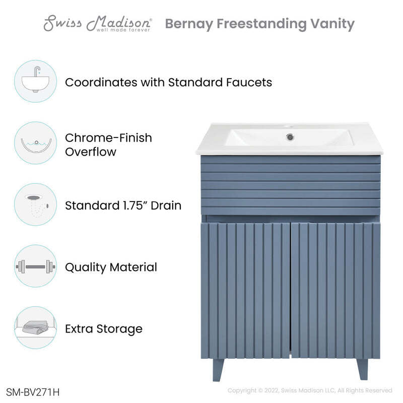 Swiss Madison Bernay 24" Bathroom Vanity in Heather