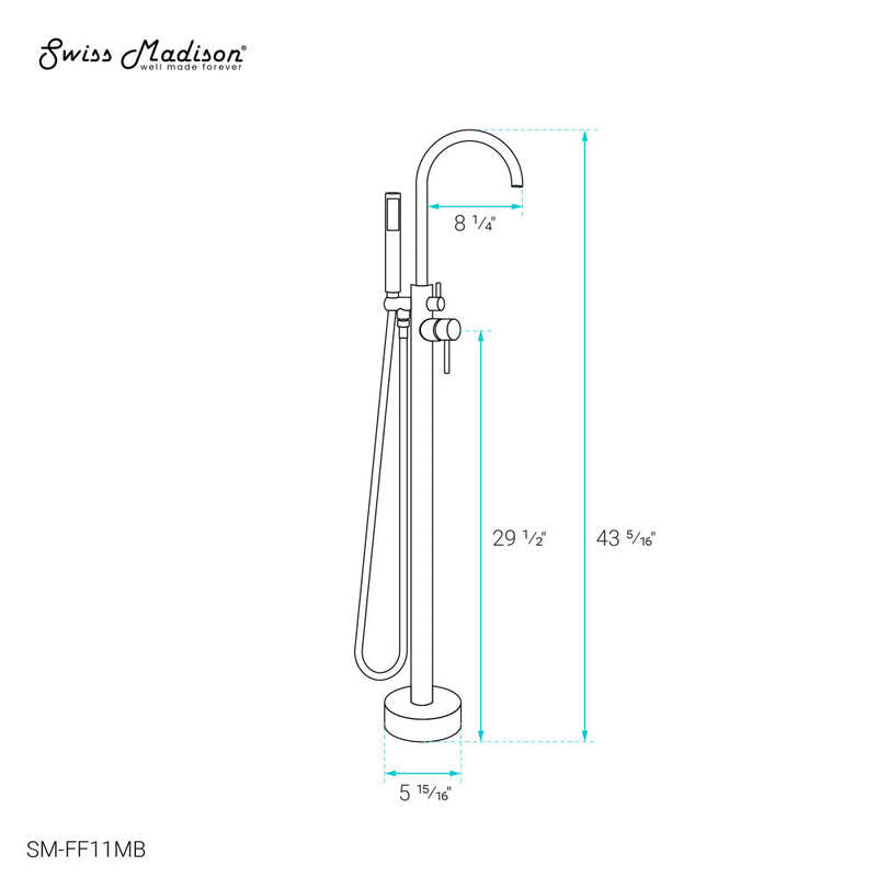 Swiss Madison Ivy Freestanding Bathtub Faucet in Matte Black