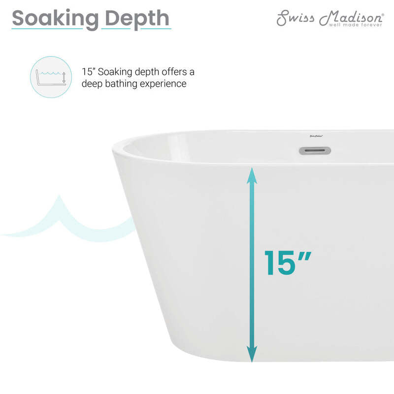 Swiss Madison Claire 48" Freestanding Bathtub