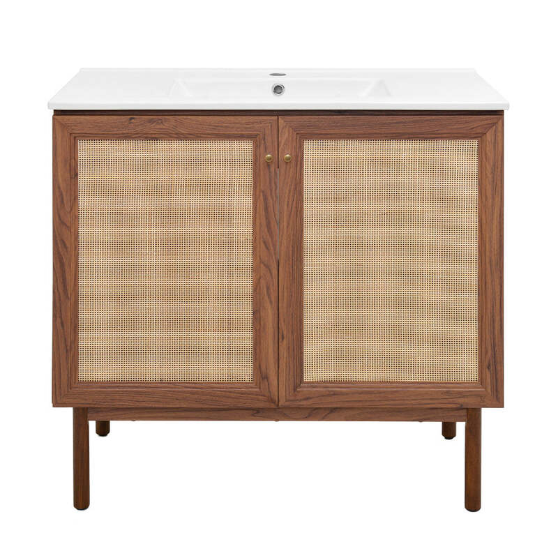 Swiss Madison Classé 36" Bathroom Vanity in Dark Walnut