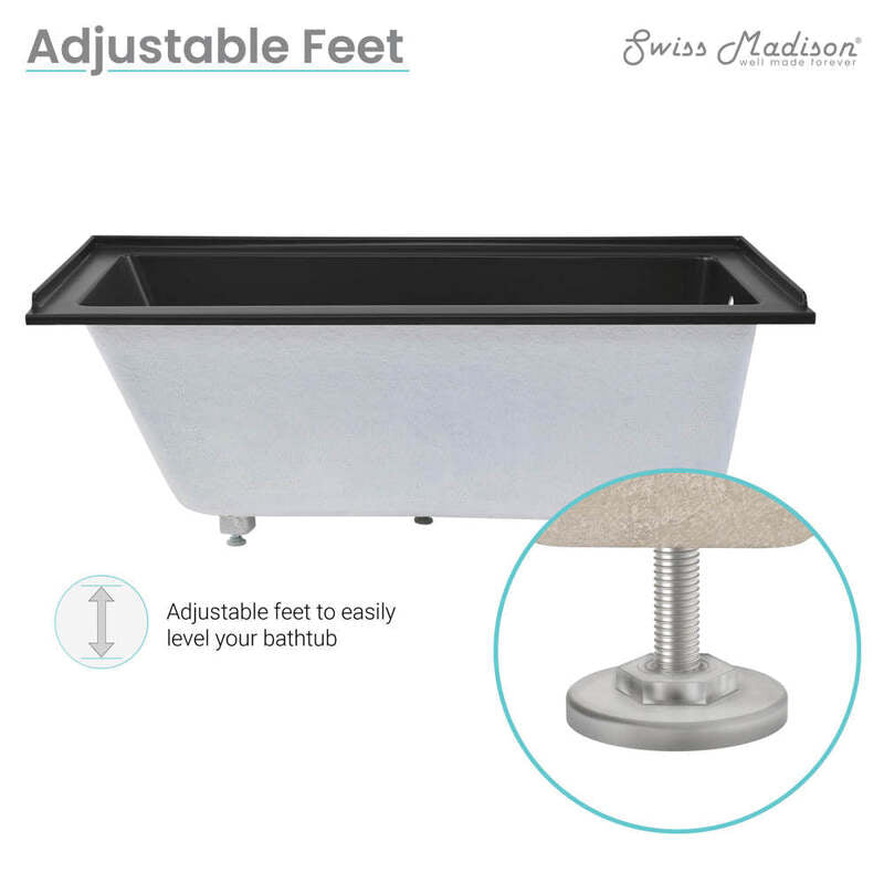 Swiss Madison Voltaire 60" X 30" Right-Hand Drain Alcove Bathtub in Matte Black