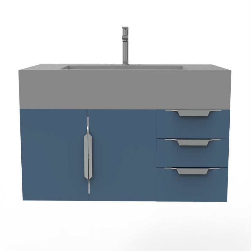 Kern 48" Blue Vanity Set with ( White / Grey / Black ) Top