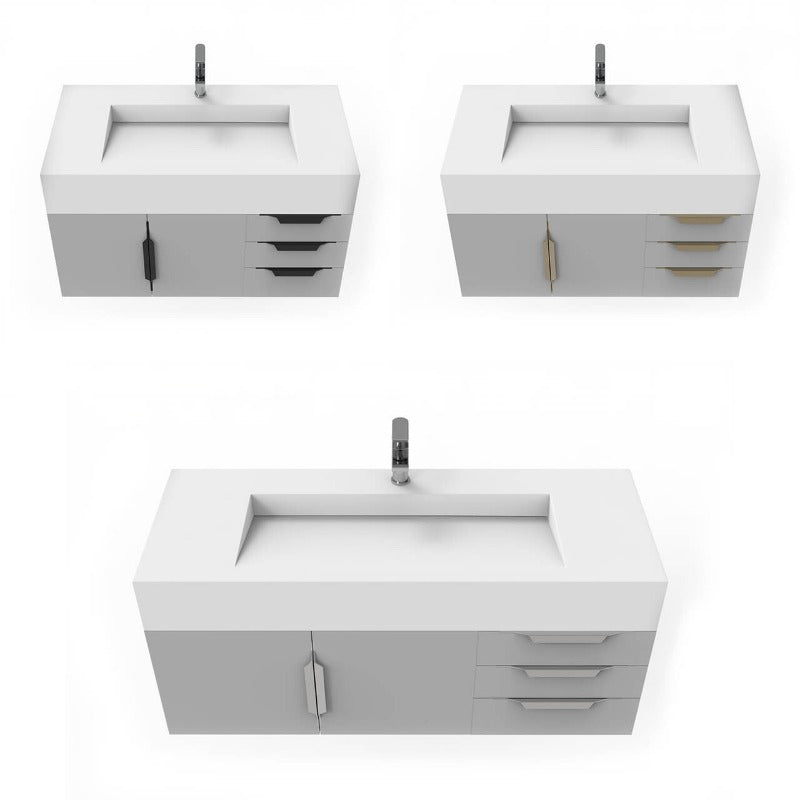 Kern 48" Grey Vanity Set with ( White /Grey / Black ) Top