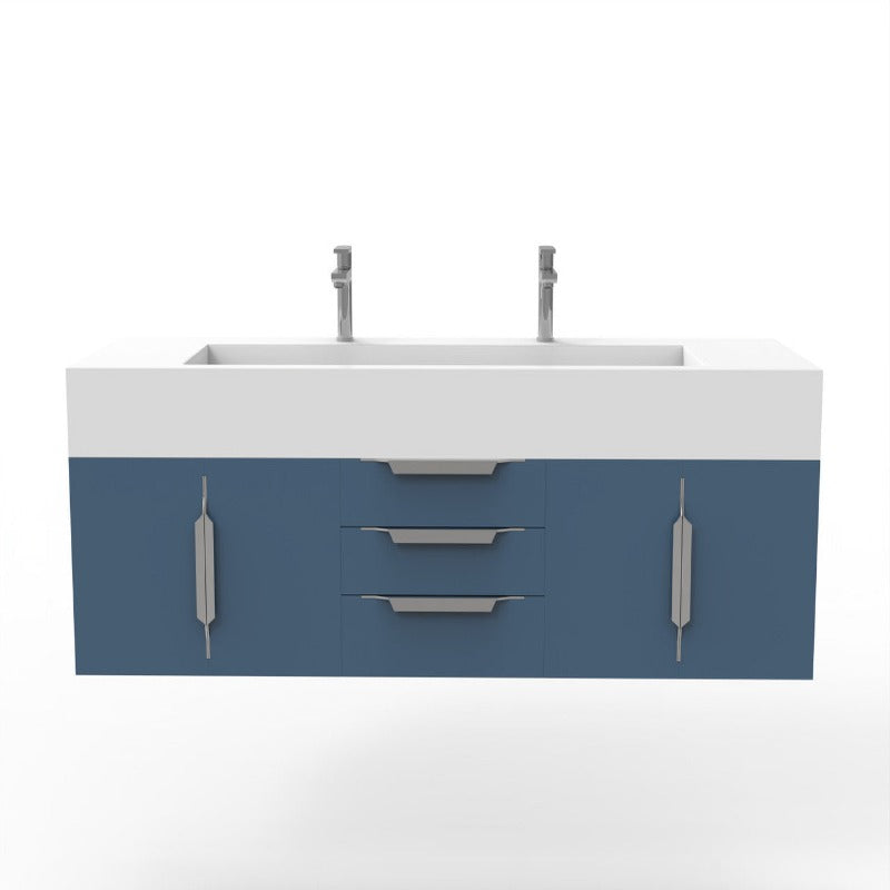 Kern 72" Blue Vanity Set with ( White / Grey / Black )Top